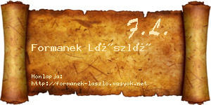 Formanek László névjegykártya