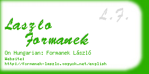 laszlo formanek business card
