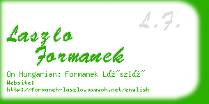 laszlo formanek business card